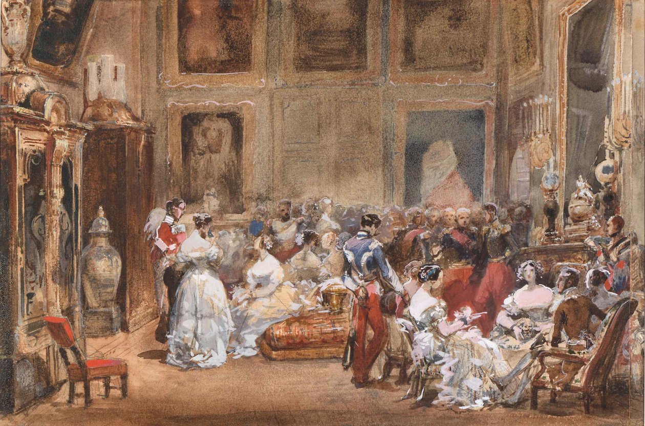 A Soiree av hertugen av Orléans 1810-1842 i Pavillon de Marsan. av Eugene Louis Lami
