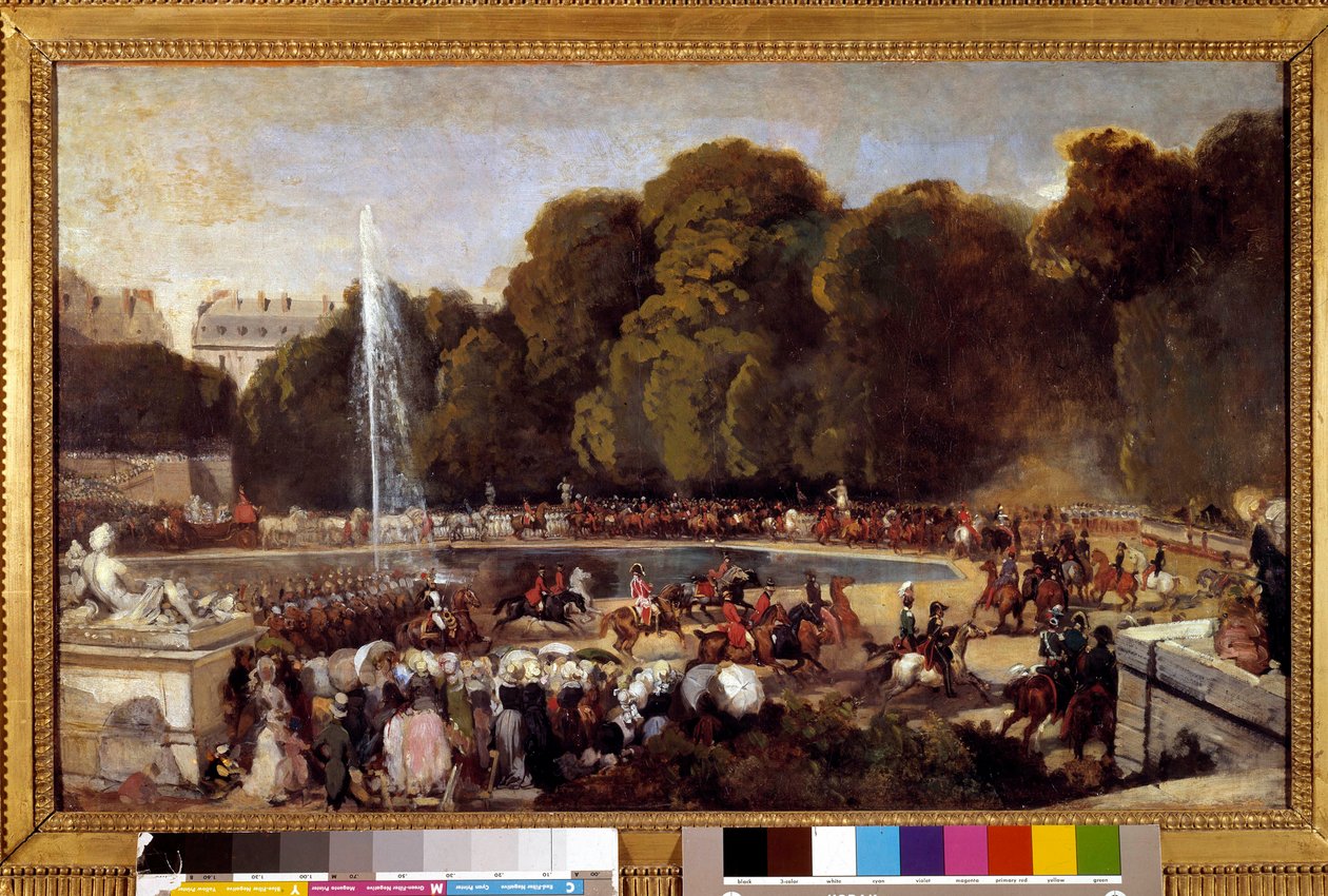 Inngang til hertuginnen av Orleans, Helene av Mecklembourg, i Tuileries-hagen i Paris, 4. juni av Eugene Louis Lami