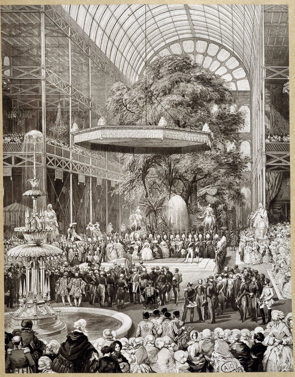 Åpning av verdensutstillingen i London i 1851 av Lami. av Eugene Louis Lami