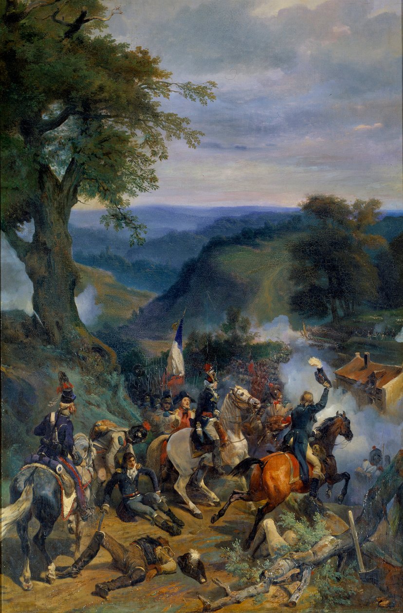 Revolusjonskriger: "" Battle in the Defiles of the Argonne under kommando av General Dumouriez i september 1792"" Maleri av Eugene Louis Lami (1800-1890) 1834 Søn. 1,9x0,9 m av Eugene Louis Lami