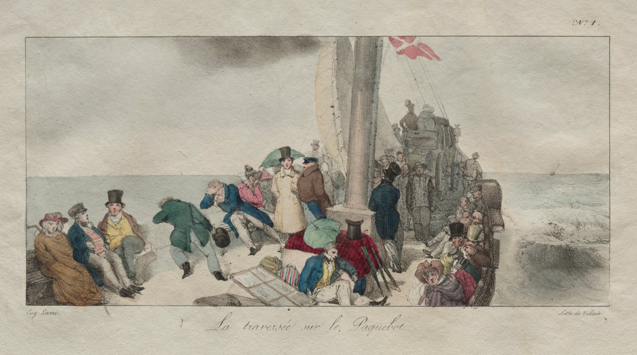 Souvenirs of London: Crossing on the Packet Boat av Eugene Louis Lami