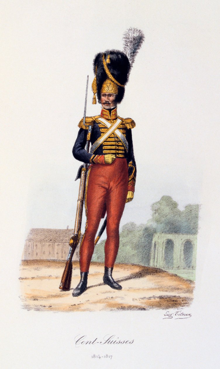 Hundre sveitsiske, 1814-17 av Eugene Titeux