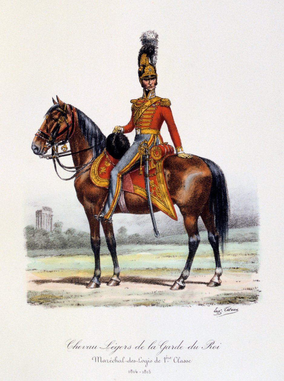 Lette hester av kongens garde, Maréchal-des-Logis de 1er Classe, 1814-15 av Eugene Titeux