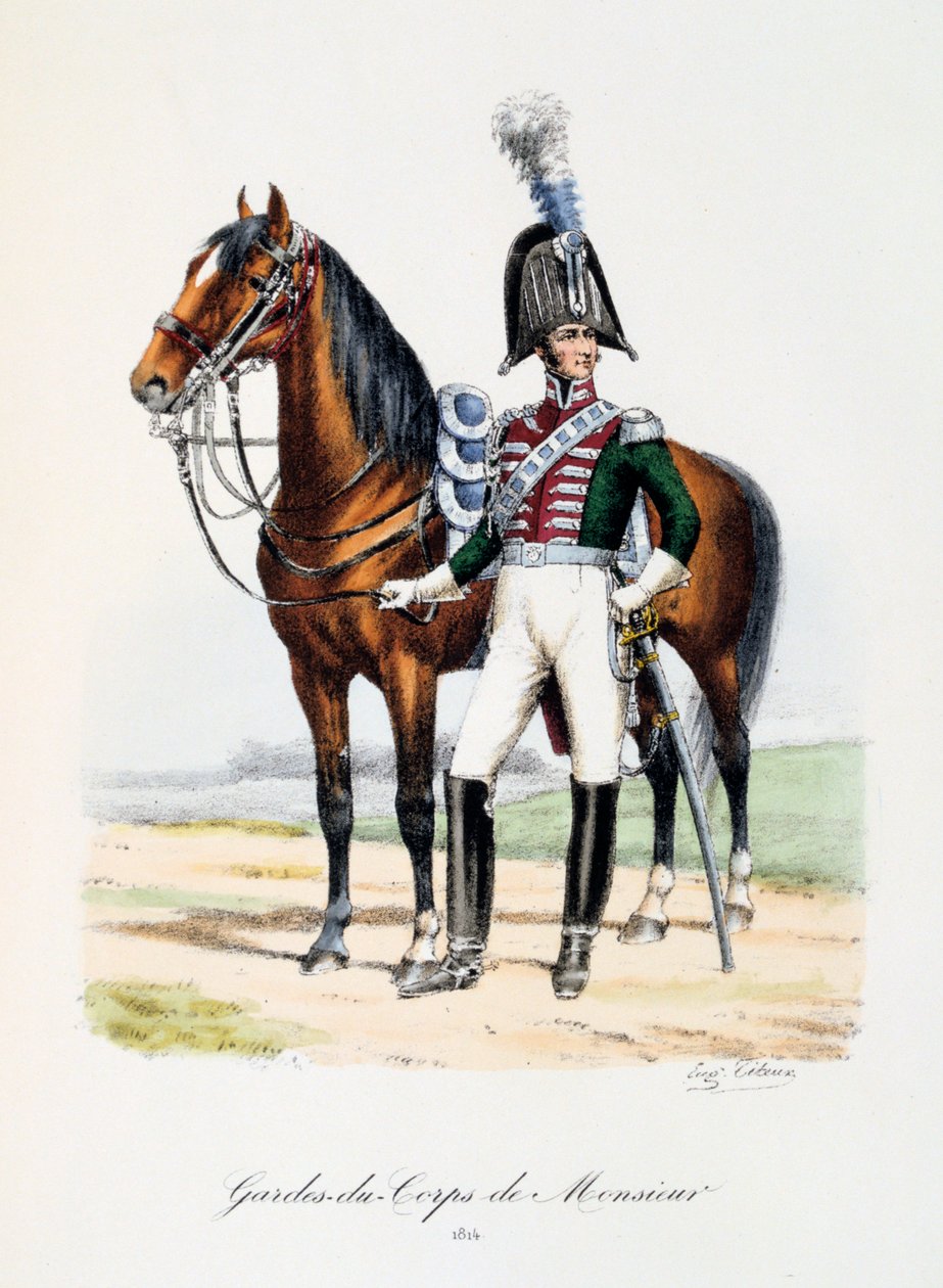 Livvakter av Monsieur, 1814 av Eugene Titeux
