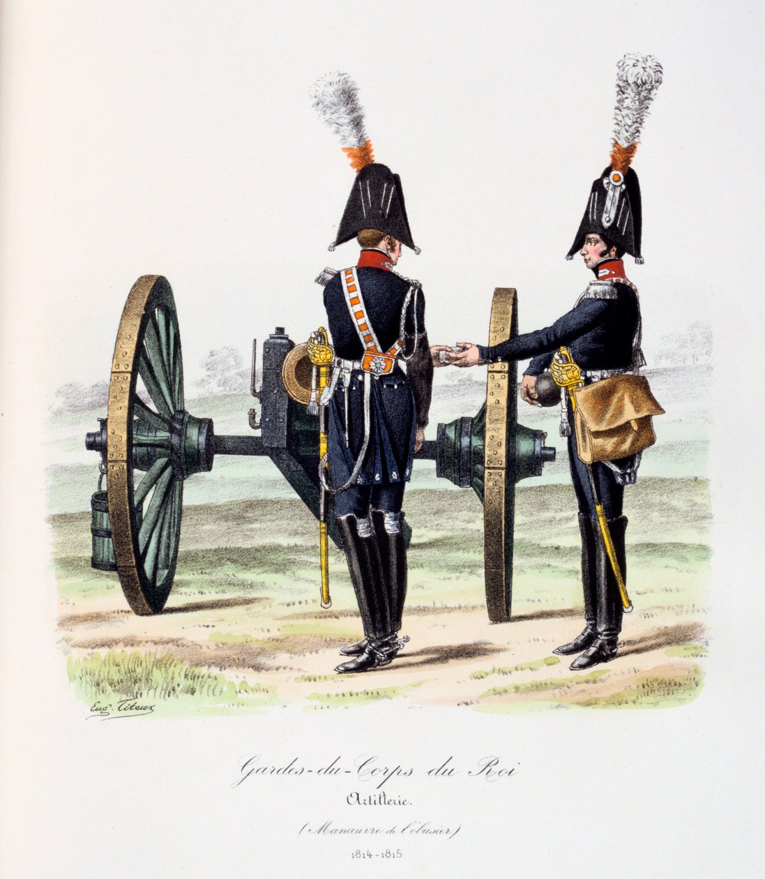 Kongens livvakter, artilleri, 1814-15 av Eugene Titeux