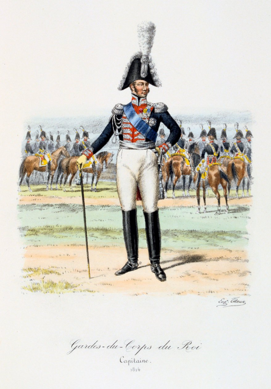Kongens livvakter, kaptein, 1814 av Eugene Titeux