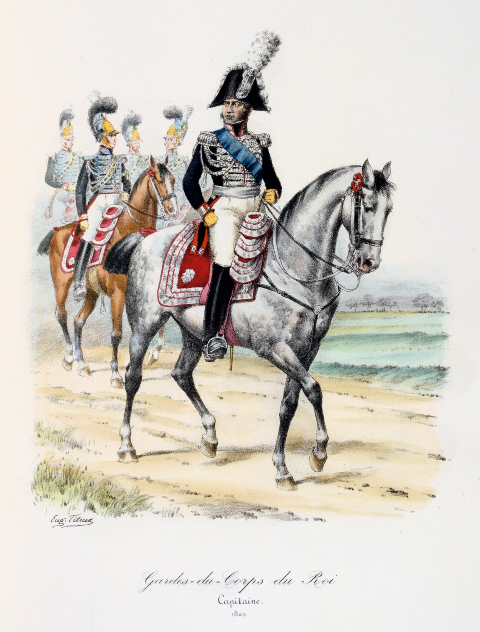Kongens livvakter, kaptein, 1820 av Eugene Titeux