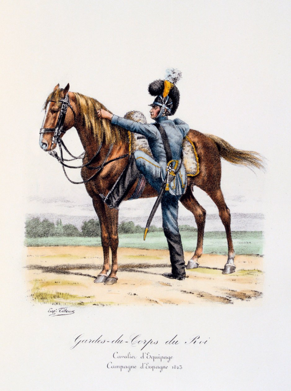 Kongens livvakter, Cavalier, spansk kampanje, 1823 av Eugene Titeux