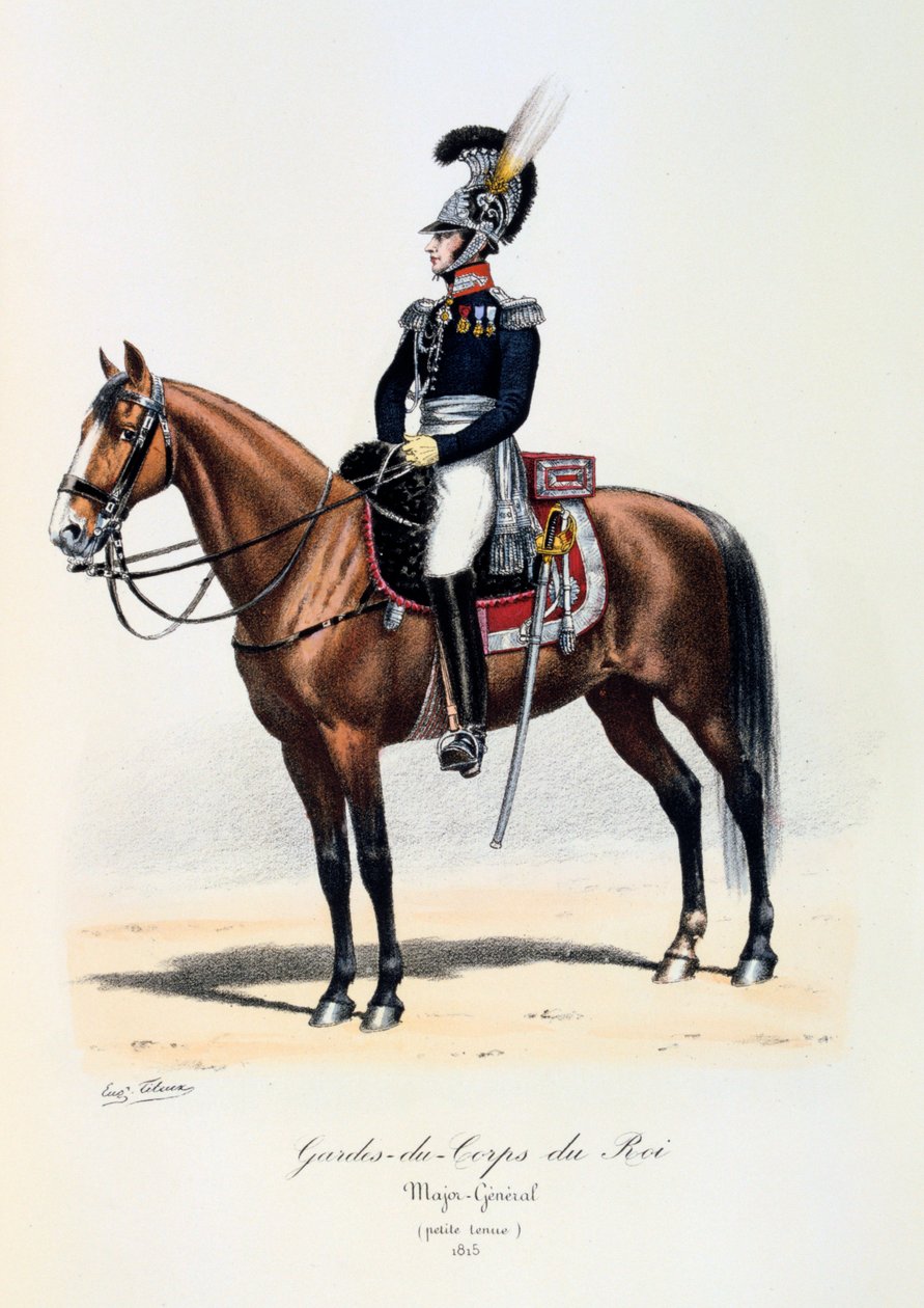 Gardes-du-Corps de Roi, generalmajor i avkledning, 1815 av Eugene Titeux