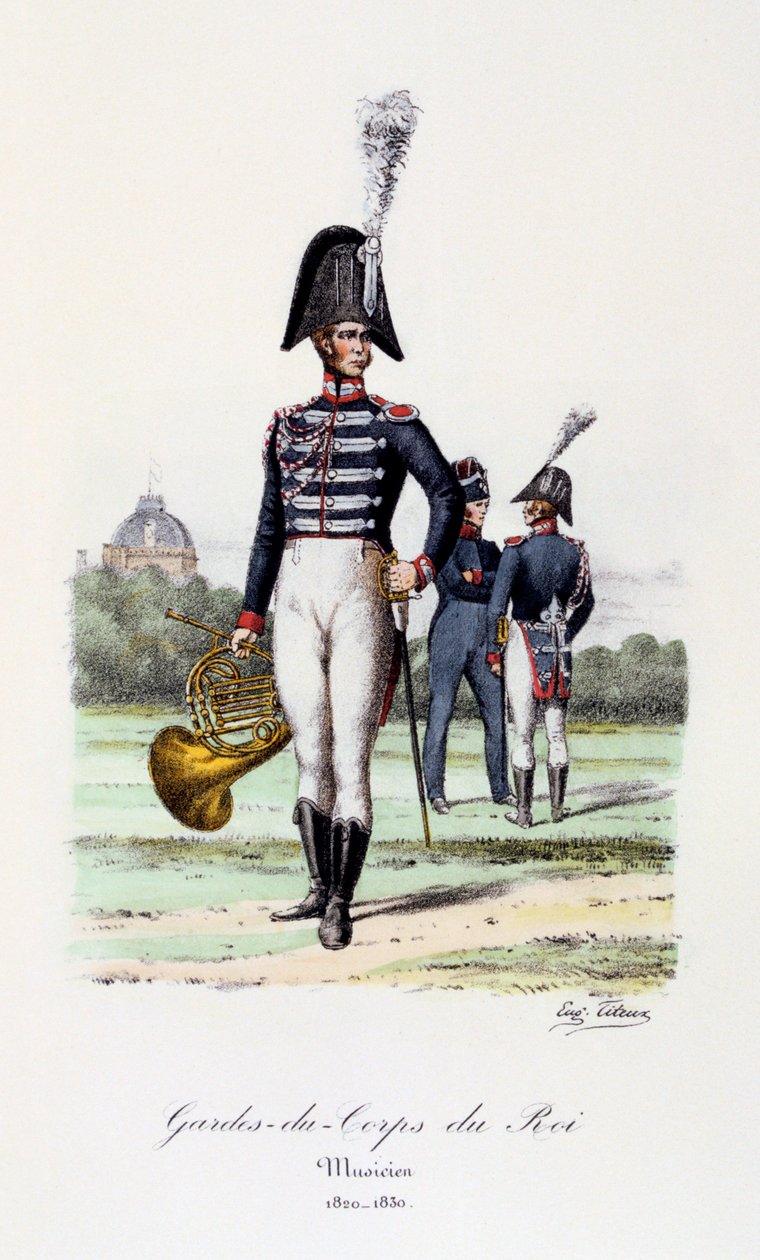 Kongens livvakt, musiker, 1820-30 av Eugene Titeux