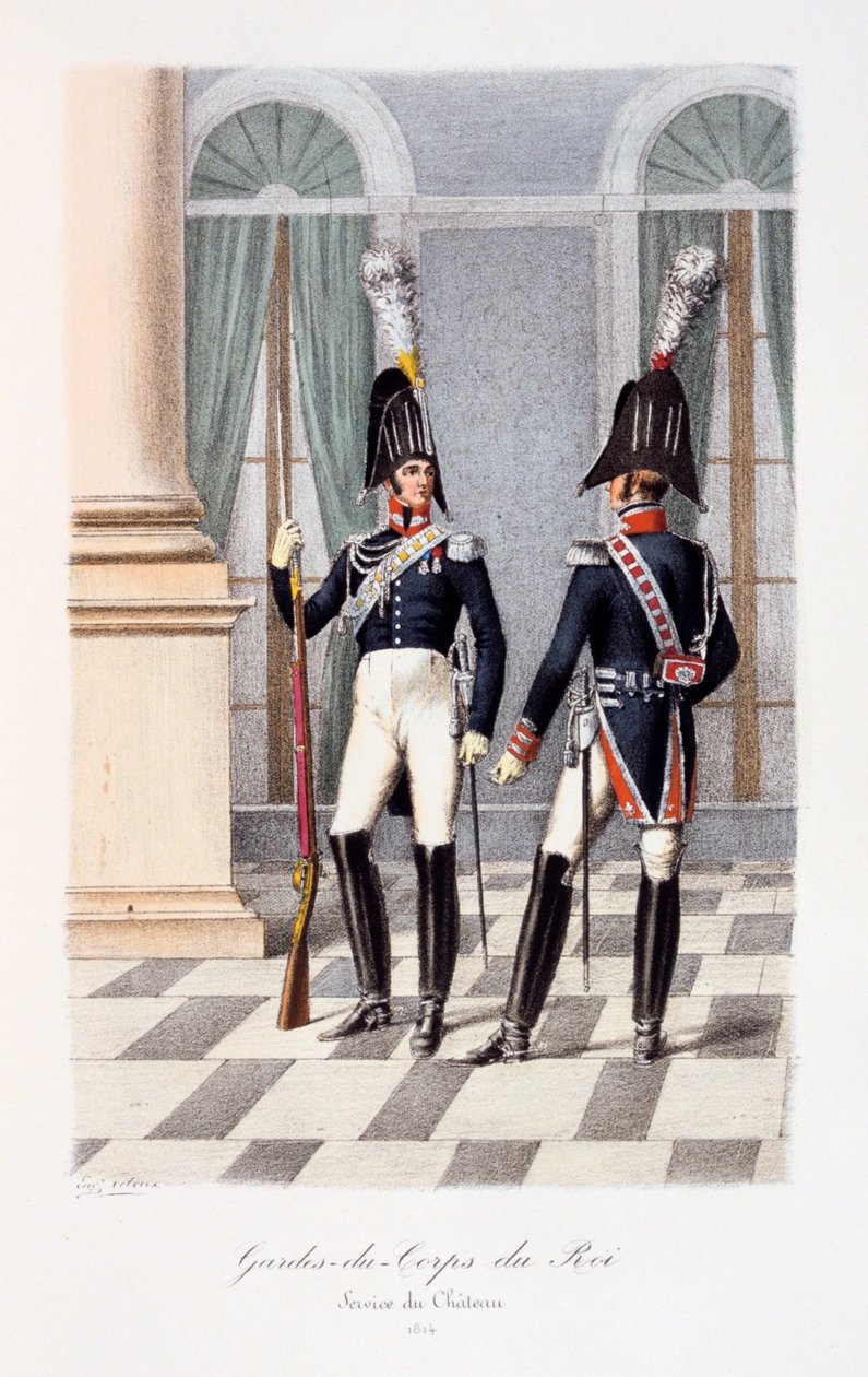 Kongens livvakter, Chateau Service, 1814 av Eugene Titeux