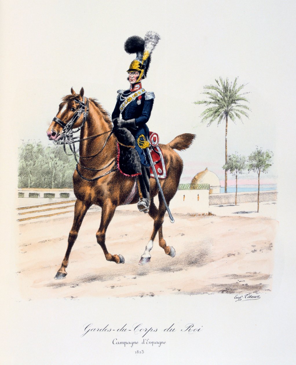 Kongens livvakter, spansk kampanje, 1823, c1814-1830 av Eugene Titeux