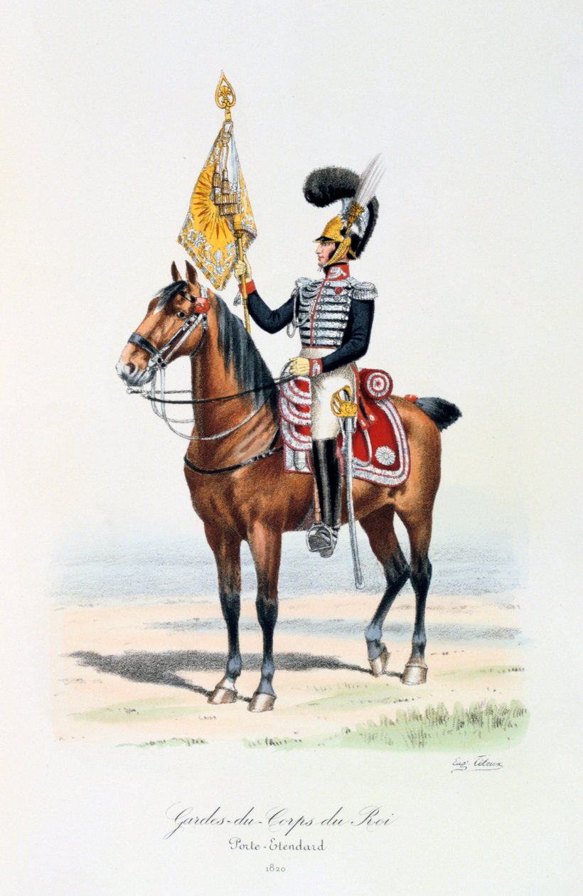 Kongens livvakter, fanebærer, 1820 av Eugene Titeux