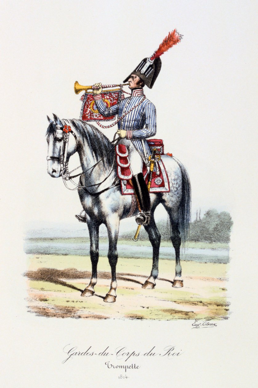 Kongens livvakter, trompetist, 1814 av Eugene Titeux