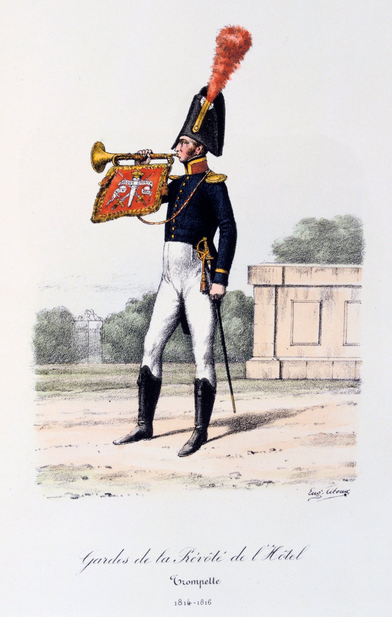 Guards of the Hotel Prevote, trompetist, 1814-16 av Eugene Titeux