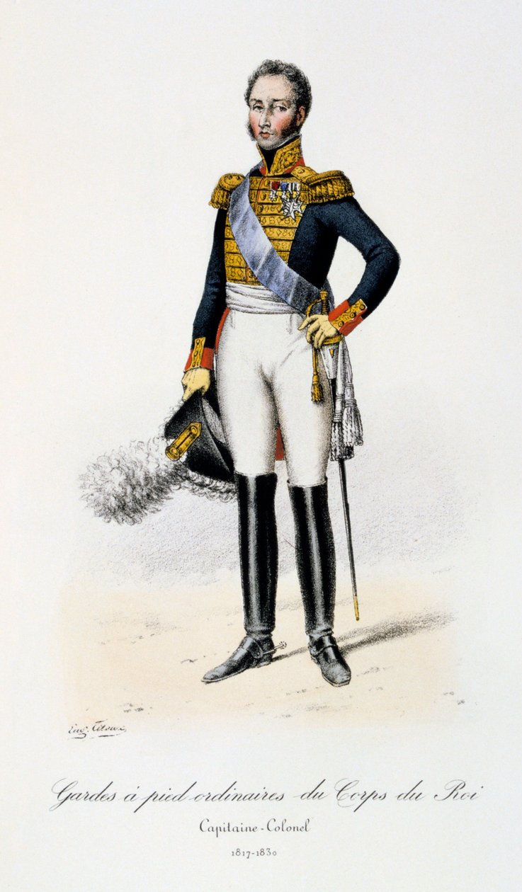 Ordinære fotvakter av kongens korps, kaptein-oberst, 1817-30 av Eugene Titeux