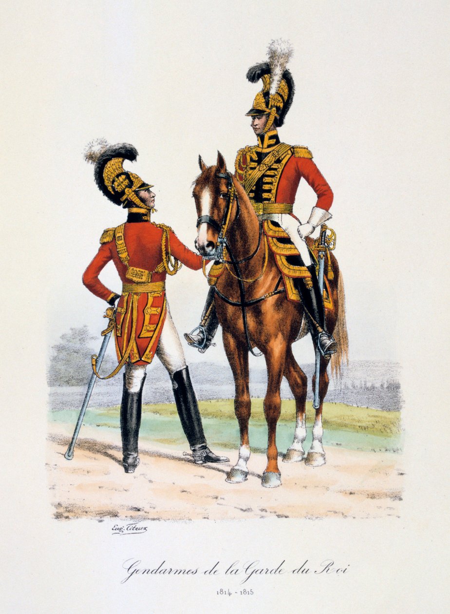 Gendarmer fra Kongens Garde, 1814-15 av Eugene Titeux
