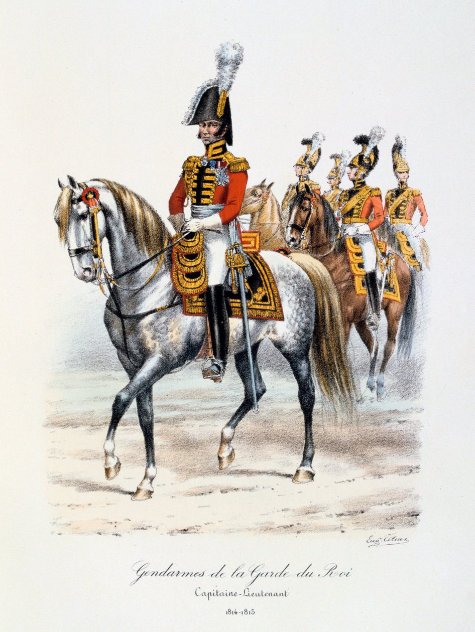 Gendarmer fra Kongens Garde, Kaptein-løytnant, 1814-15 av Eugene Titeux