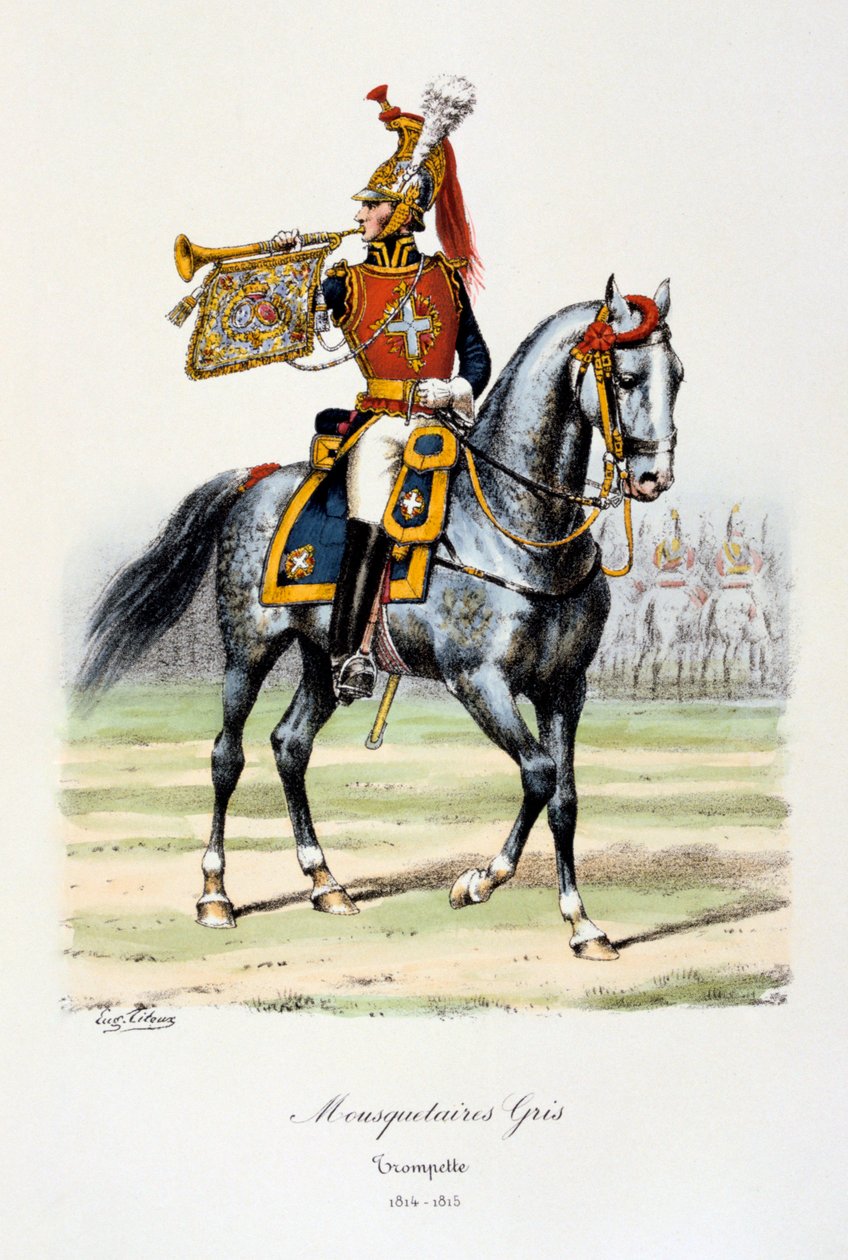 Grå musketerer, trompetist, 1814-15 av Eugene Titeux