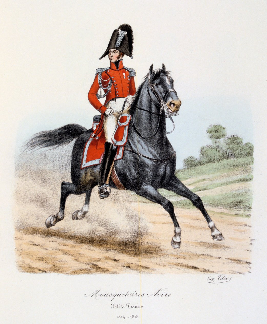 Svarte musketerer, kle av seg, 1814-15 av Eugene Titeux