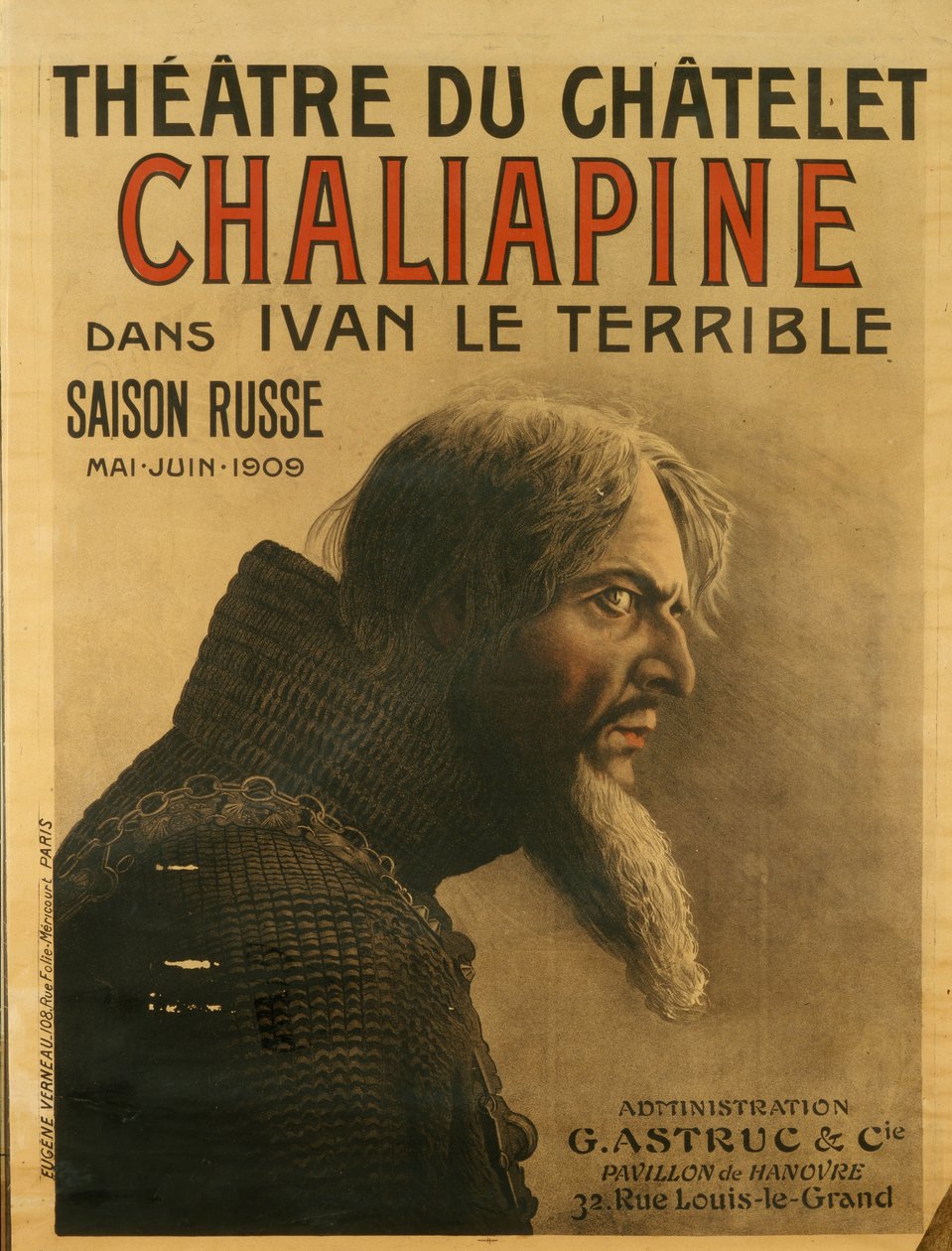 Plakat for den russiske sesongen på Théâtre du Châtelet, 1909 av Eugene Verneau