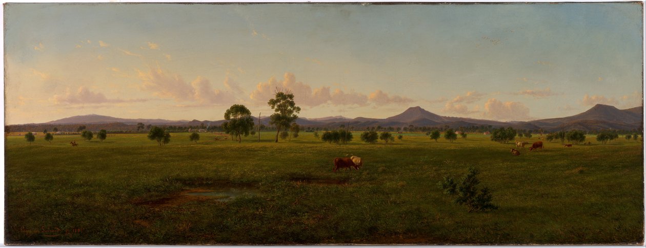 Utsikt over Gippsland-alpene, fra Bushy Park ved elven Avon av Eugene von Guérard