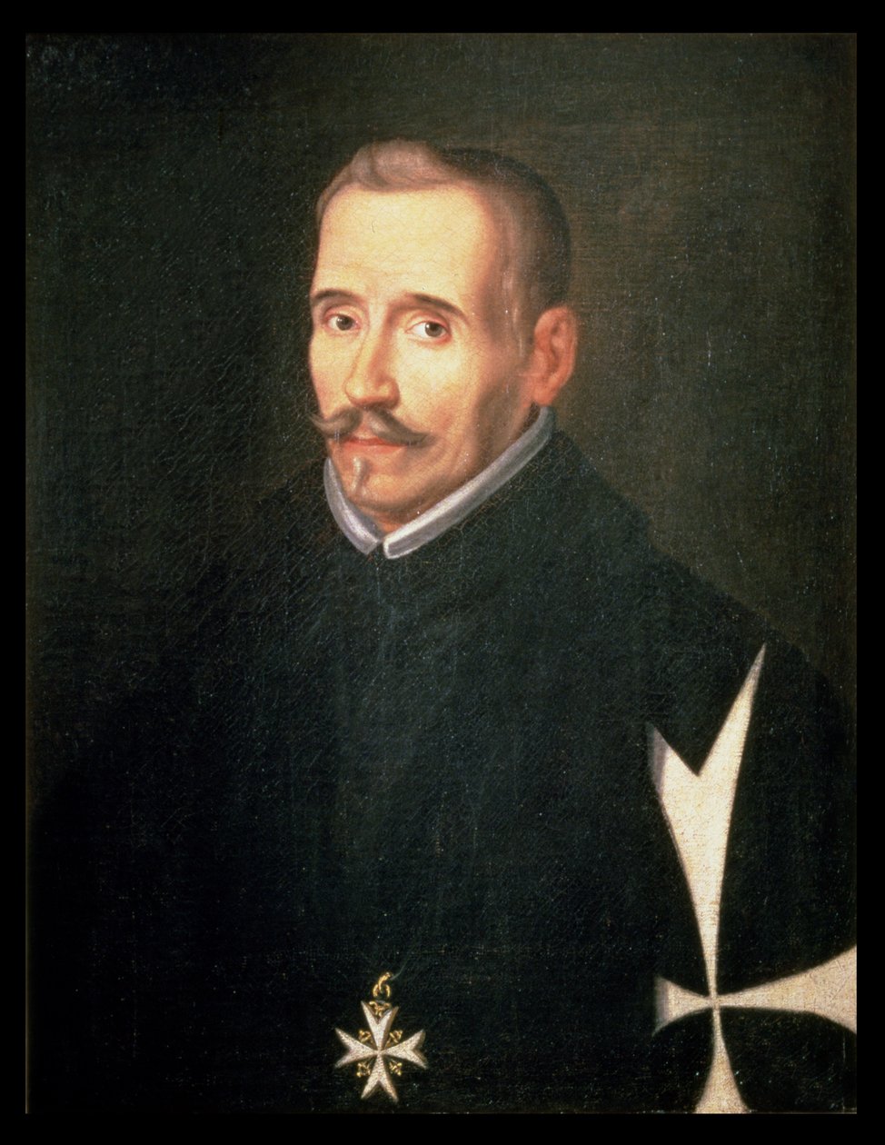 506 131-0795275/1 Portrett av Lope Felix de Vega Carpio (1562-1635) ca. 1630 (olje på lerret) av Eugenio (attr. to) Caxes