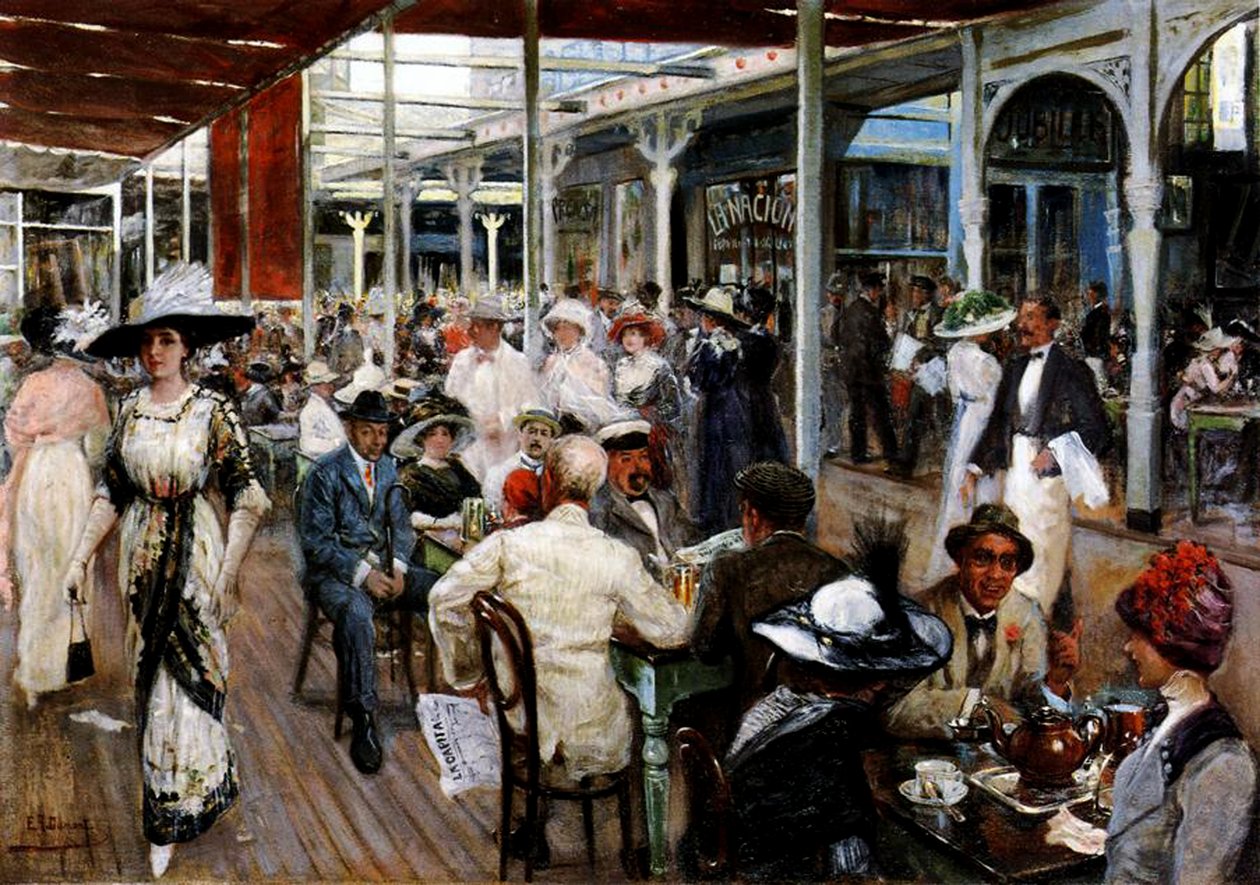 The Terrace of a Cafe, Mar del Plata, Argentina, 1912 av Eugenio Alvarez Dumont