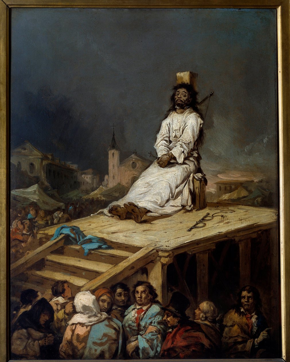 Inkvisisjon: "" manken"" Maleri av Eugenio Lucas y Velasquez (1817-1870) 1800-tallet Søn. 0,53x0,41 m Lille, Musee des Beaux Arts av Eugenio Lucas Velázquez