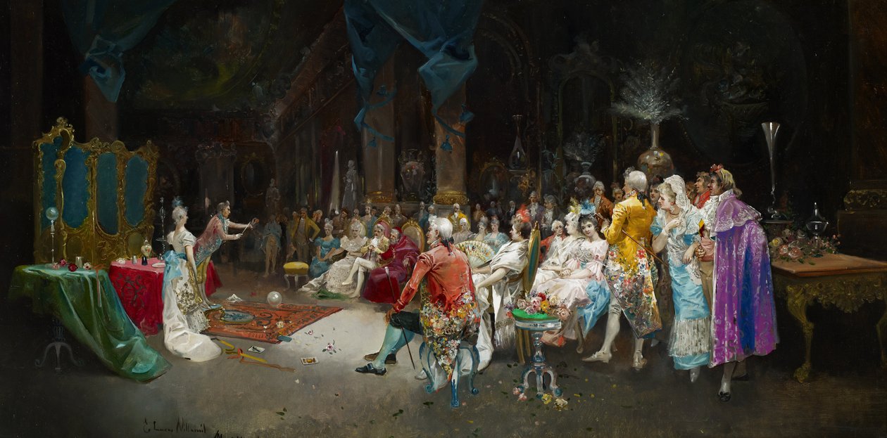 Magikeren på palasset - Lucas Villaamil, Eugenio (1858-1919) - 1894 - Olje på lerret - 55x110 - Museo Carmen Thyssen, Malaga av Eugenio Lucas Villaamil