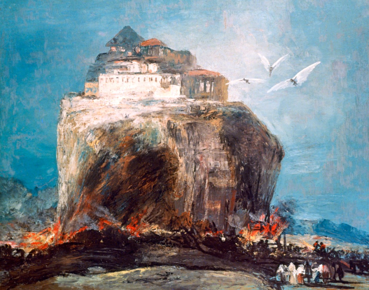 City on the Rock, c1878-1918 av Eugenio Lucas Villamil