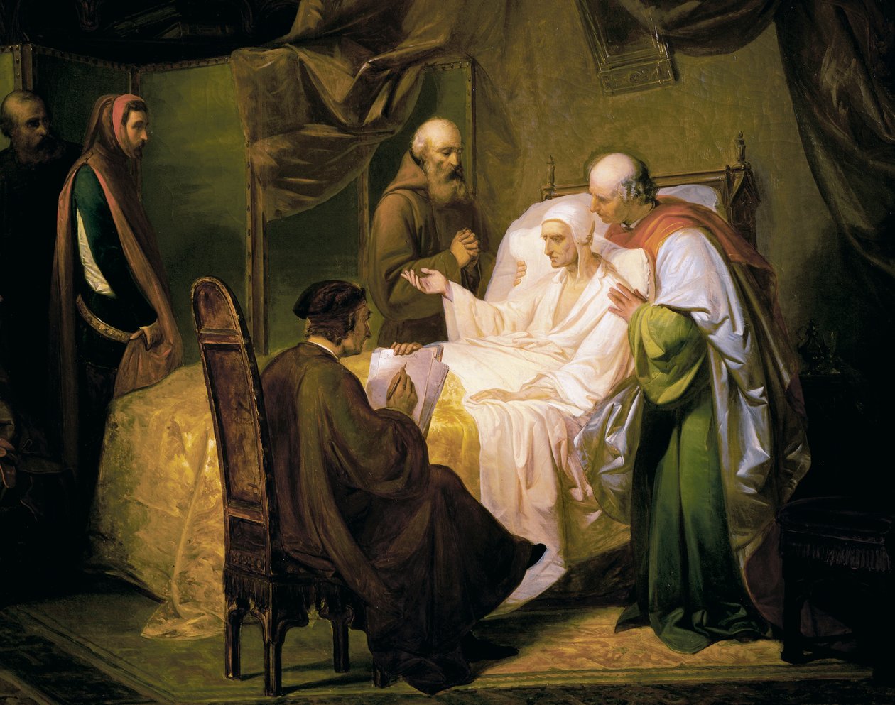 Dante Alighieri (1265-1321) på dødsleiet av Eugenio Moretti Larese