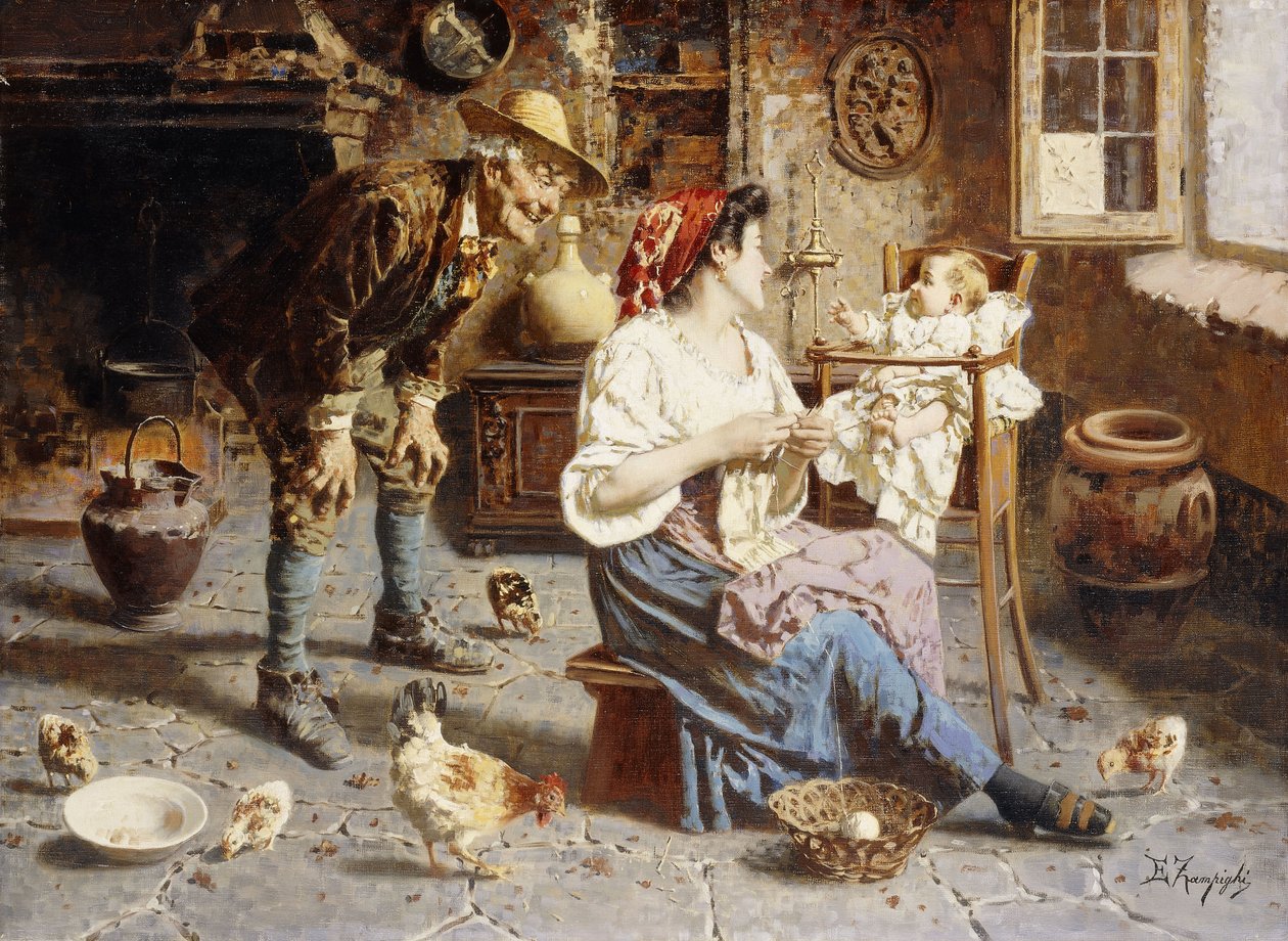 Familielykke av Eugenio Zampighi