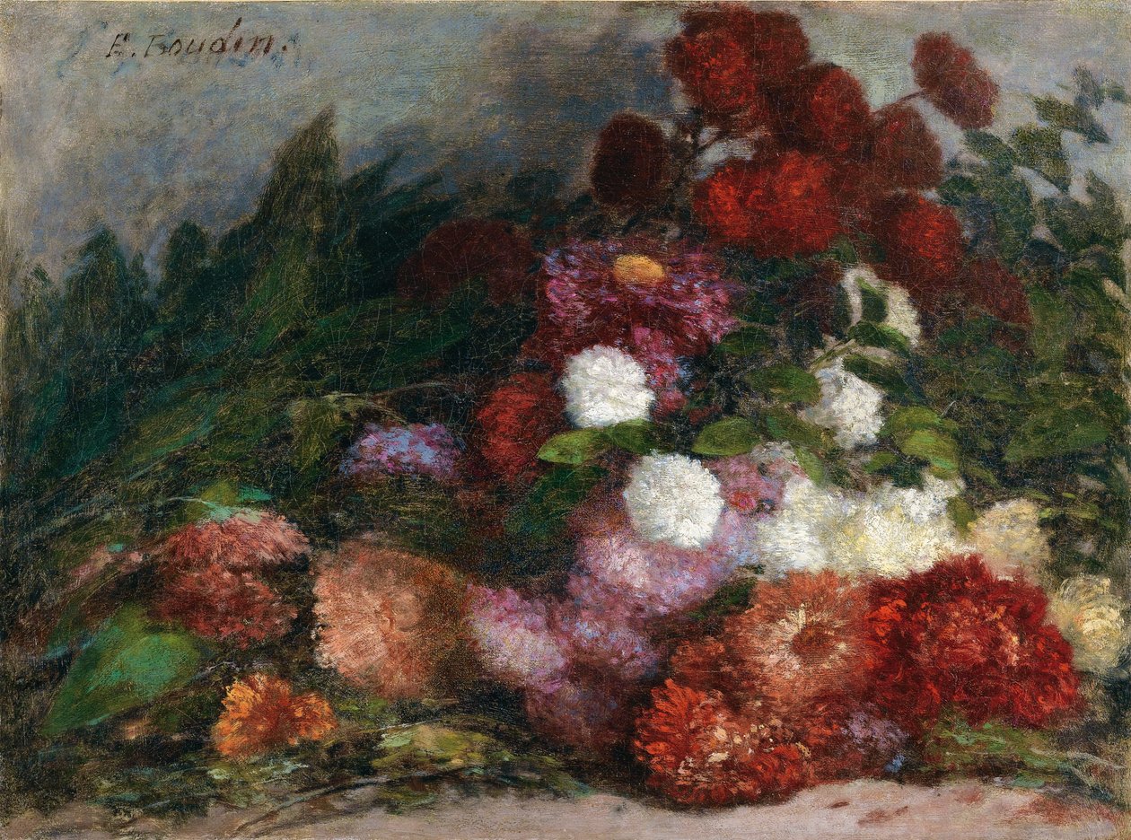 Kast blomster av Eugene Louis Boudin