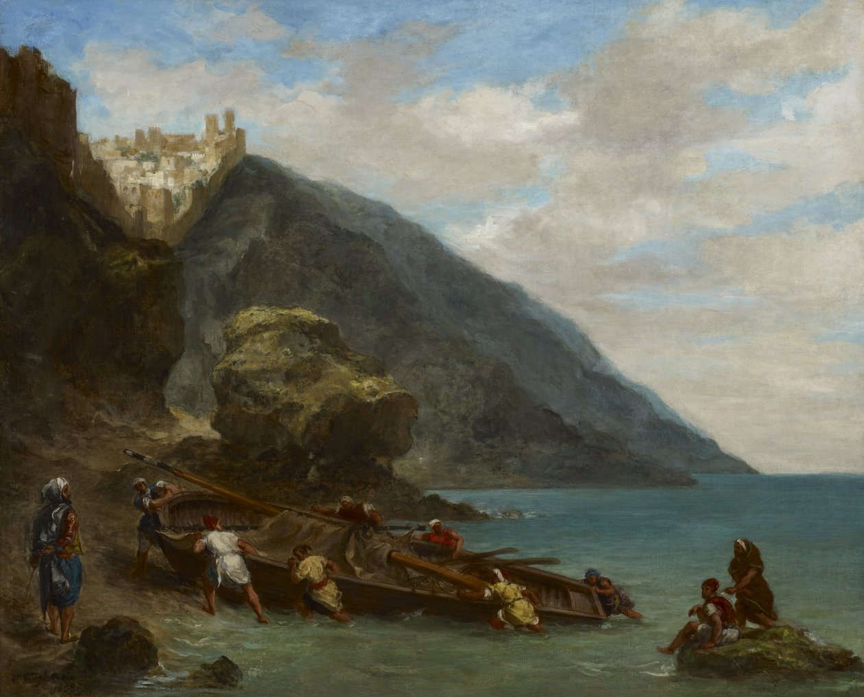 Utsikt over Tanger fra sjøen av Ferdinand Victor Eugene Delacroix