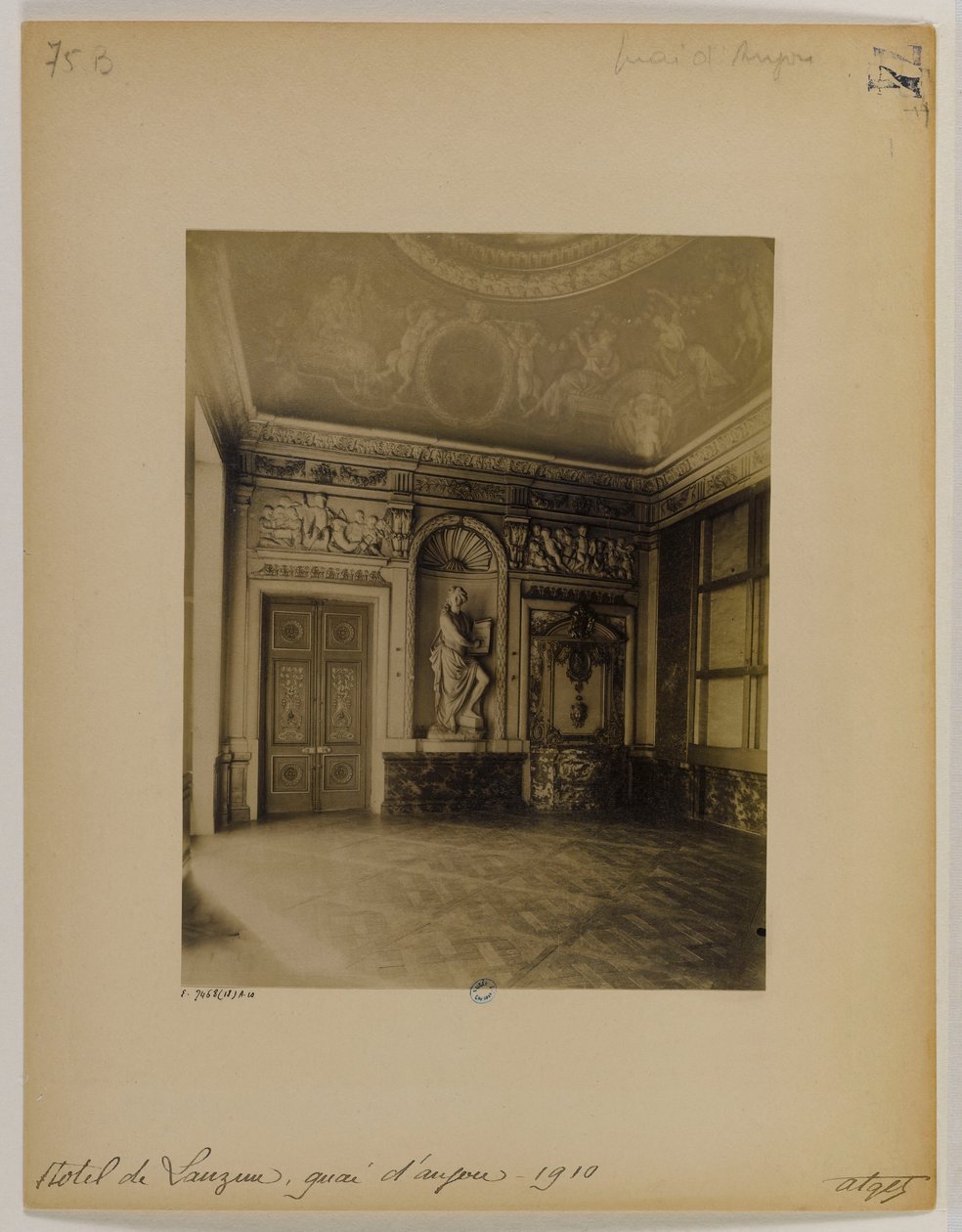 Stue, interiør, Lauzun hotell av Eugène Atget
