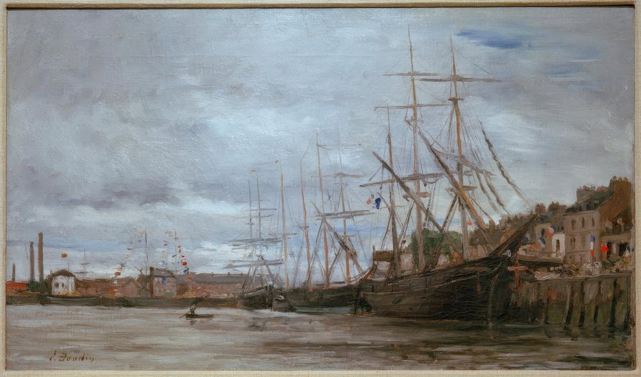 Havn med seilskuter av Eugene Louis Boudin