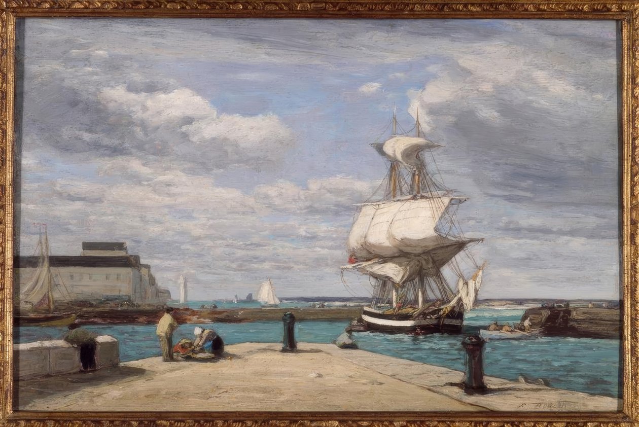 Honfleur, havnen av Eugene Louis Boudin