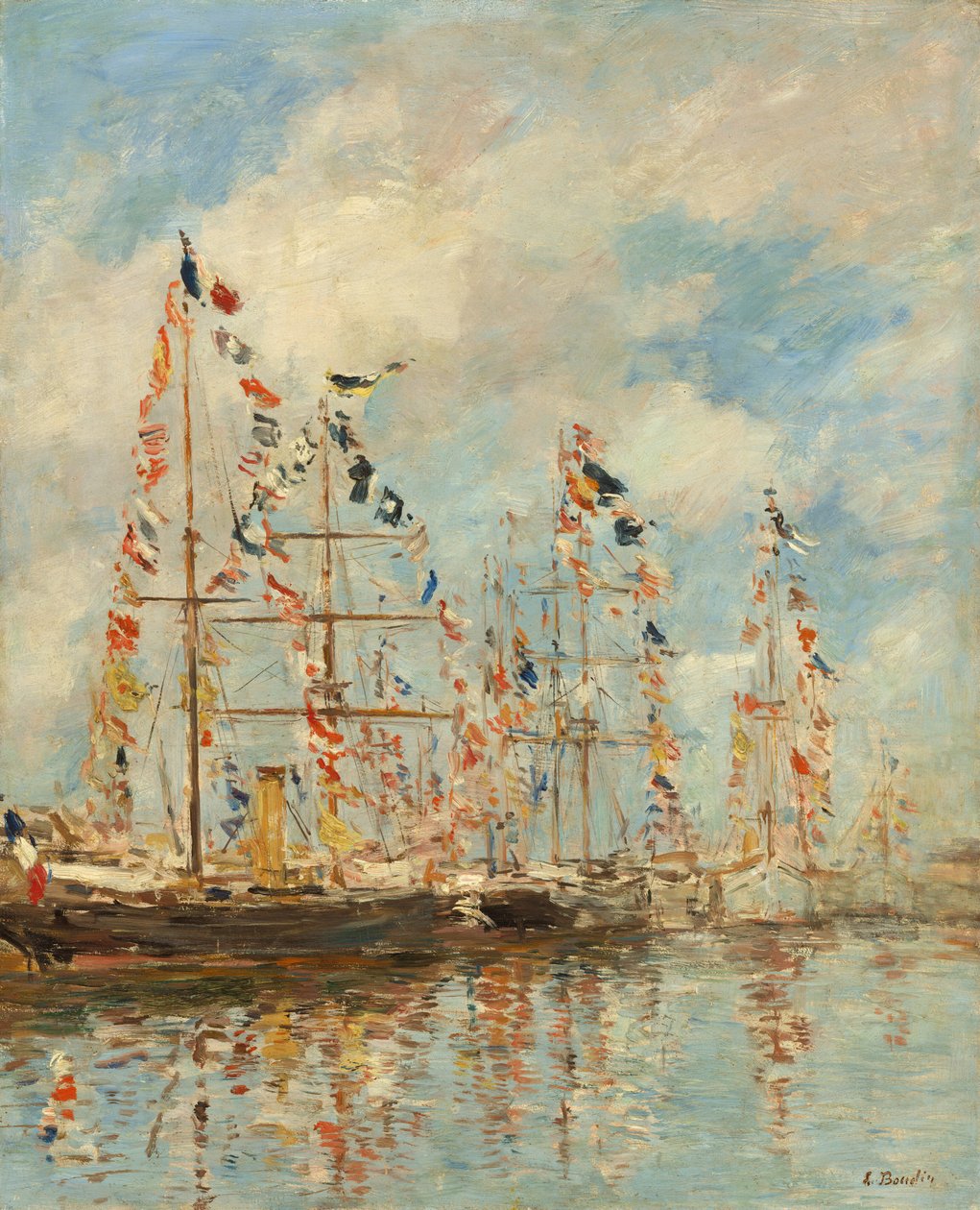 Yachtbasseng ved Trouville-Deauville av Eugène Boudin