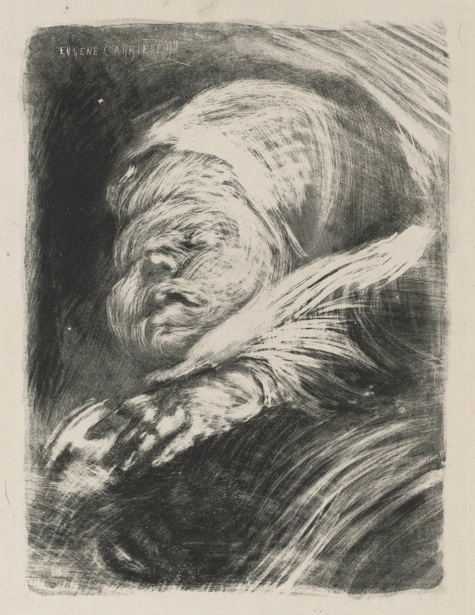 Nyfødt i en panser, 1890. av Eugène Carrière
