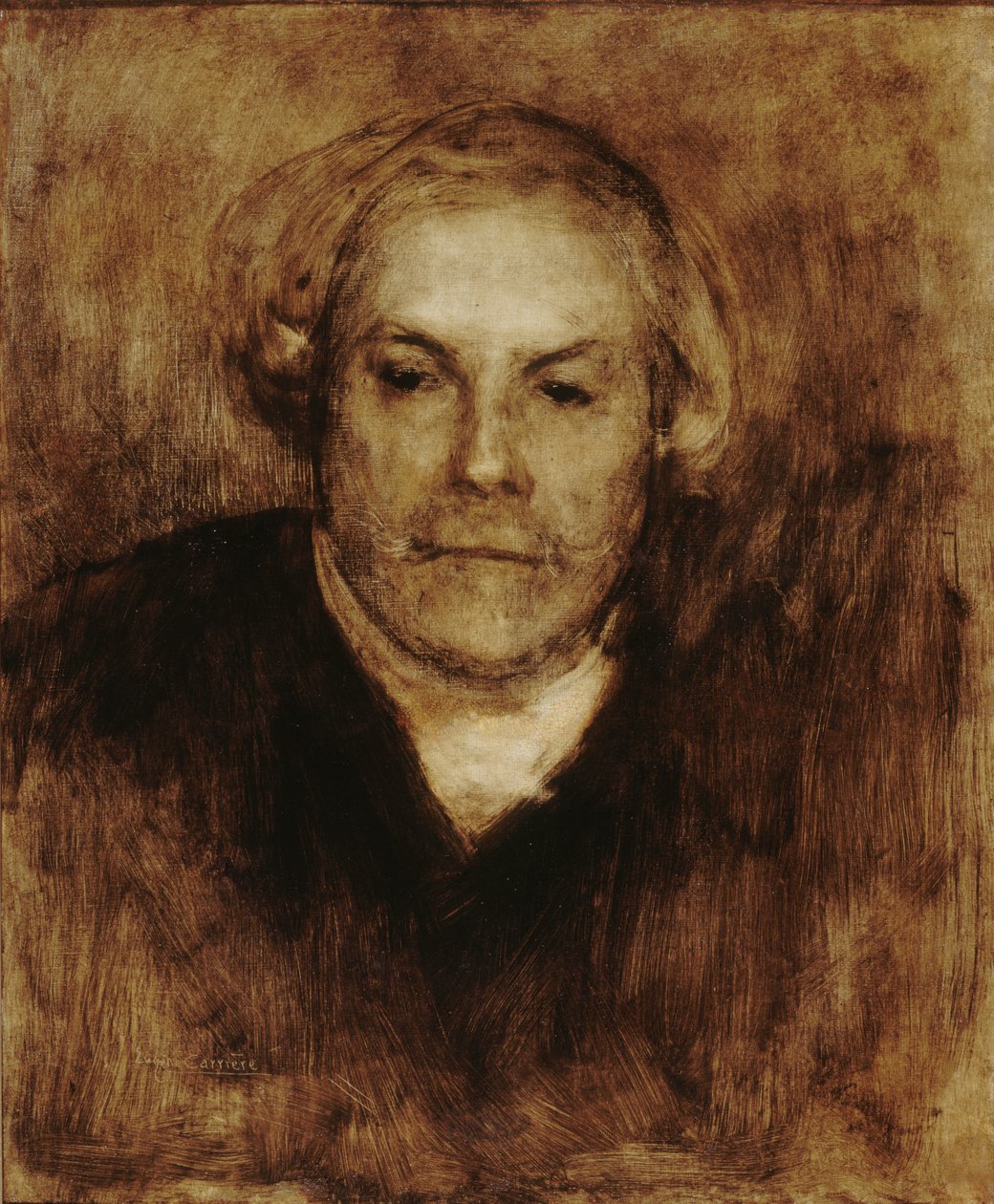 Portrett av Edmond de Goncourt 1822-1896, ca. 1880. av Eugène Carrière