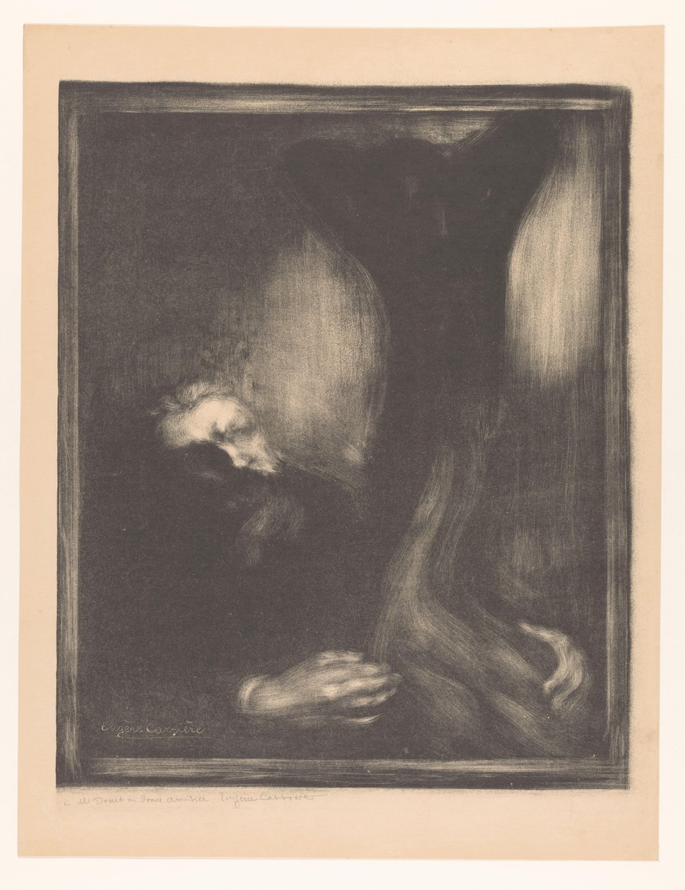 Portrett av Rodin med en skulptur Rodin skulptør av Eugène Carrière