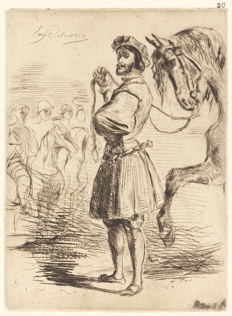 En herre fra perioden til Francis I av Eugène Delacroix