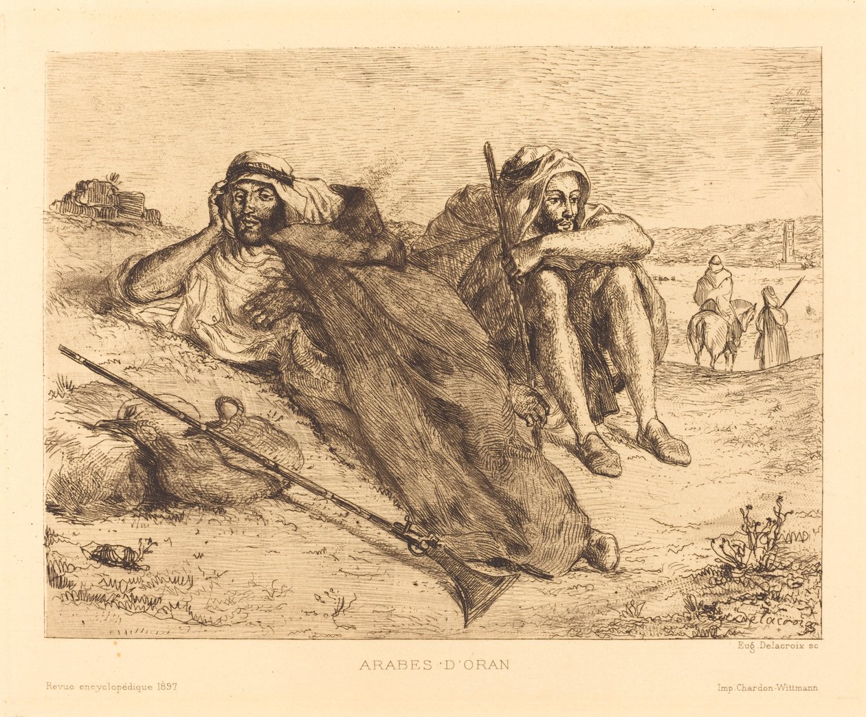 Arabere fra Oran, 1833. av Eugène Delacroix