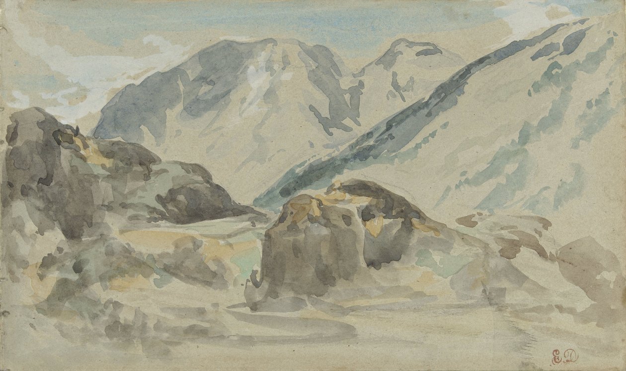 fjellandskap av Eugène Delacroix