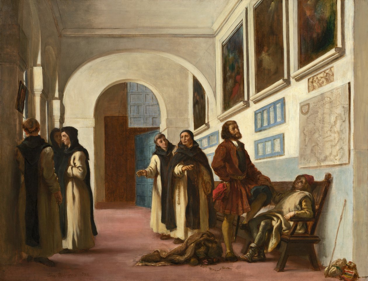 Christopher Columbus og hans sønn på La Rábida av Ferdinand Victor Eugene Delacroix