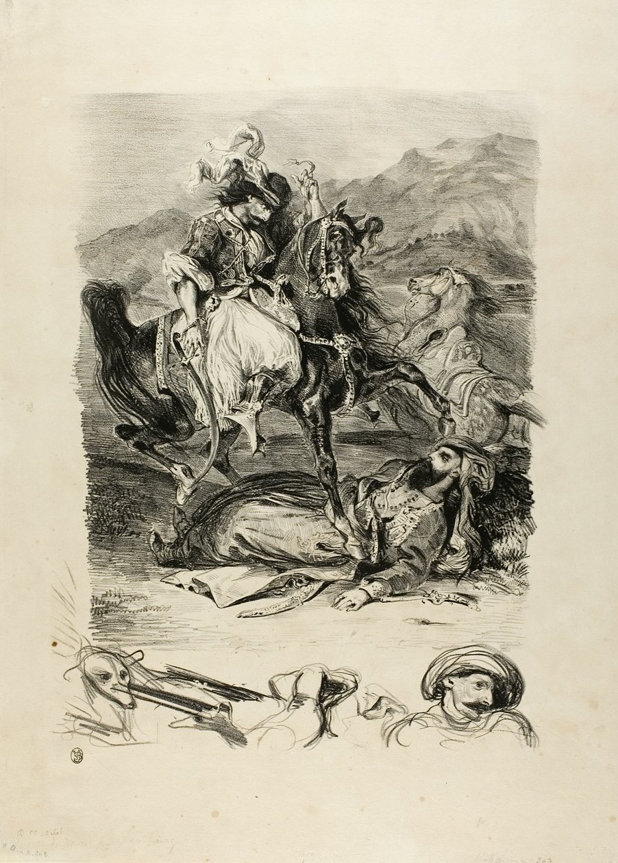 Kamp mellom Giaour og Pashaen av Eugène Delacroix