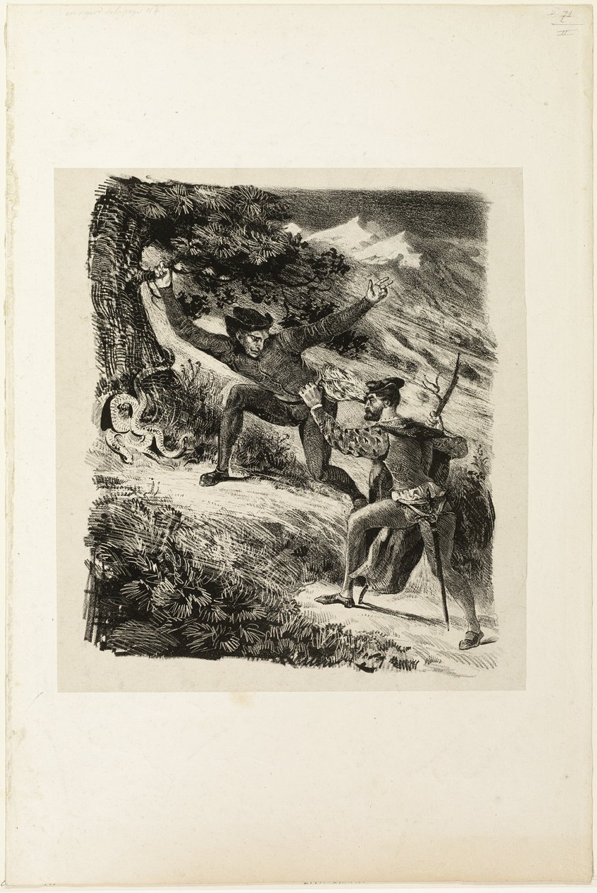 Faust og Mephistopheles i Harz-fjellene av Eugène Delacroix
