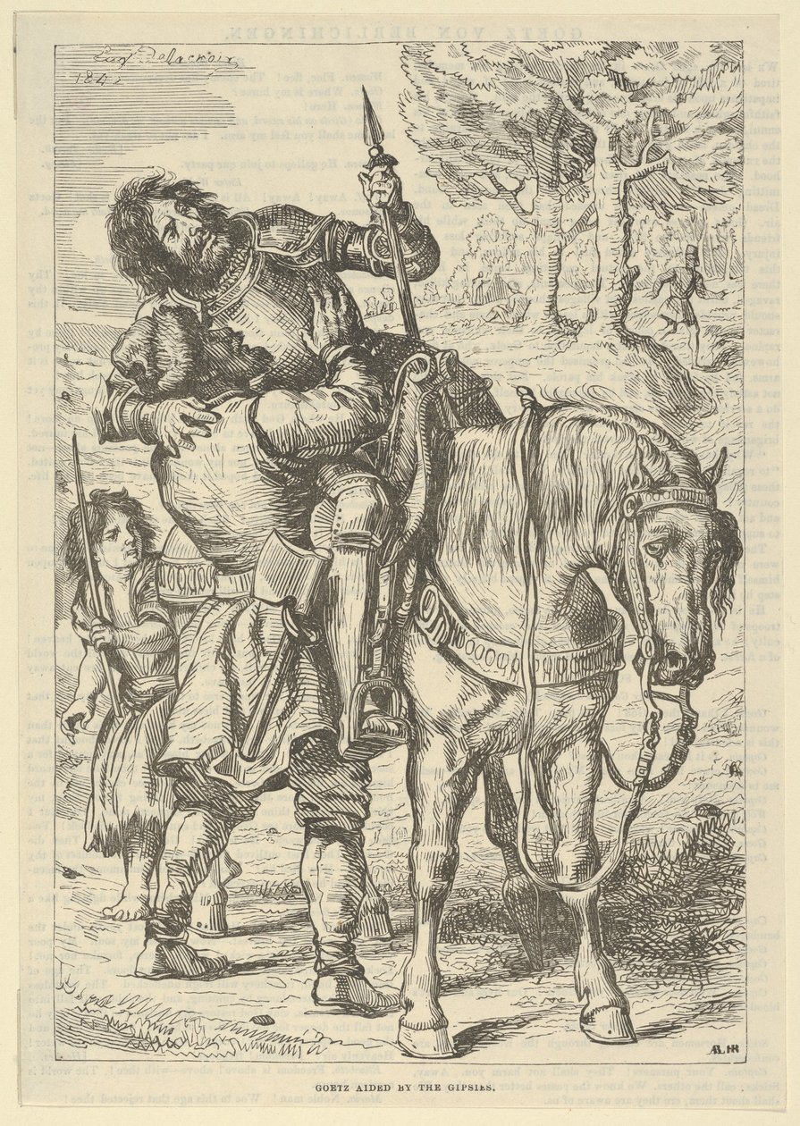 Goetz hjulpet av sigøynerne, etter 1845., etter 1845. av Eugène Delacroix
