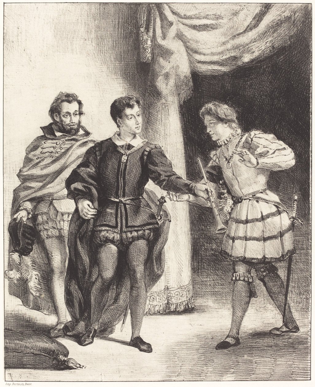 Hamlet og Guildenstern (Act III, Scene II) av Eugène Delacroix